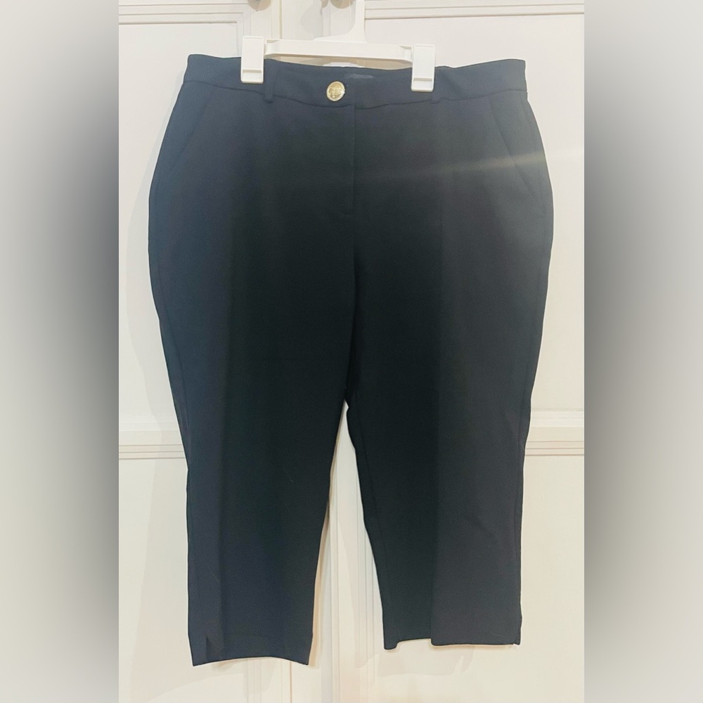 NWT River Island Plus Black Wide‎ Leg Cropped Dress Pants Size 16